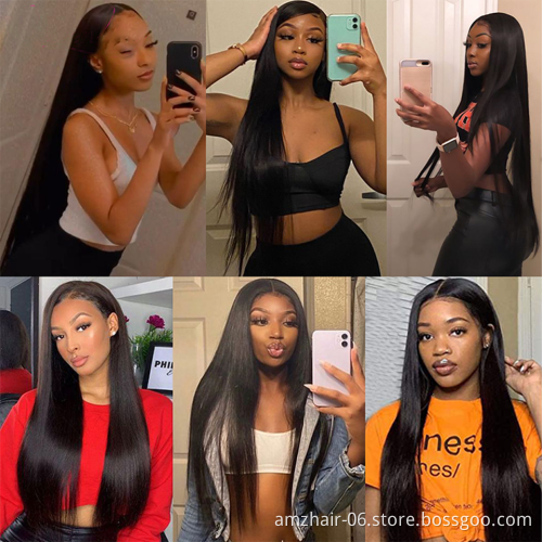 Wholesale Raw Indian high Quality Virgin Soft Straight Human Hair Transparent Full Lace Front Closure Wig For Black Women Stock